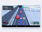 Lane-level Navigation - FCW 3d alert warning drive traffic highway truck van car hmi ui map navigation