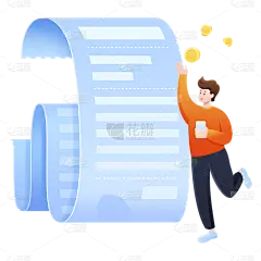 卡通感金融行业人物元素