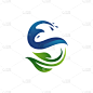 green blue water and leaf logo design symbol