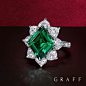 New from the workshop, an exceptionally rare ring holding a 4.22 carat lozenge old mine Colombian emerald at its heart. #GraffDiamonds #Emeralds #FineJewellery