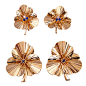 Tiffany & Co. Diamond Sapphire Yellow Gold Flower Earrings/Clips