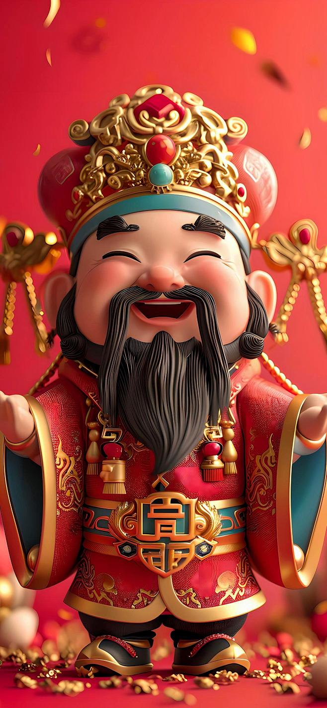 原图壁纸：财神到，送福来-今日头条