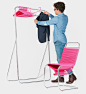 The Coat Check Chair gives you a seat, as well as a lifetime supply of hangers! | Yanko Design