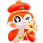 蛇年春节3D可爱红蛇蛇年IP元素贴纸