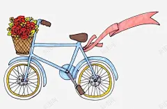 手绘自行车 平面电商 创意素材