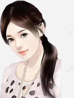 手绘清纯素颜美女高清素材 手绘 清纯 美女 免抠png 设计图片 免费下载