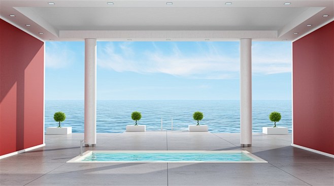 海边的室内浴池
