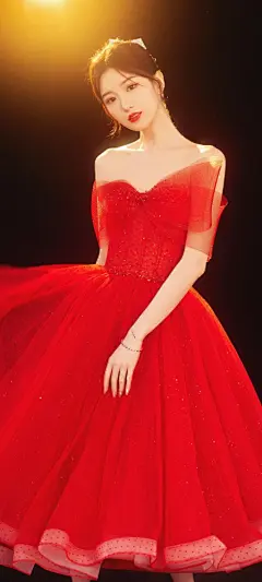 毛晓彤 红色裙子美女高清手机壁纸