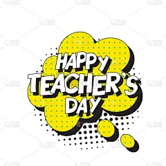 快乐教师节横幅设计布局以复古波普艺术风格与言语气泡和半色调虚线阴影在白色的背景。复古插图横幅，海报，