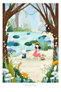绘：采蘑菇的小姑娘…… | 沭木生 - 原创作品 - 涂鸦王国插画