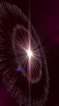 Energy disc blast, purple light explosion