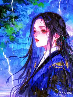 我们长泣悲欢于落满尘垢的一生，寂寥短暂 #插画#国风古韵 #小说女主脸 #古风