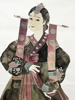 画家金格格金格格民族手绘作品