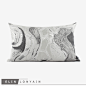 ELIN水墨灰色抽象图案靠垫抱枕样板房售楼会所现代新中式轻奢腰枕-淘宝网