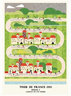 2011环法自行车赛插画海报设计欣赏_海报设计_梦想设计