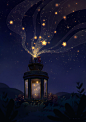 child's fairy tale children illustration ILLUSTRATION  night star
