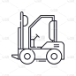 Forklift icon, linear isolated illustration, thin 