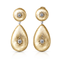 耳环 - Macri经典耳坠 - 主打作品 - Buccellati : 黄金耳坠，表面白金沟缘内镶嵌钻石。