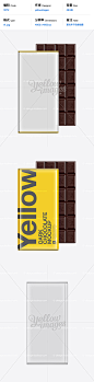 10712 Dark Chocolate Bar Packaging Mockup 黑巧克力产品包装样机展示素材 yellow images