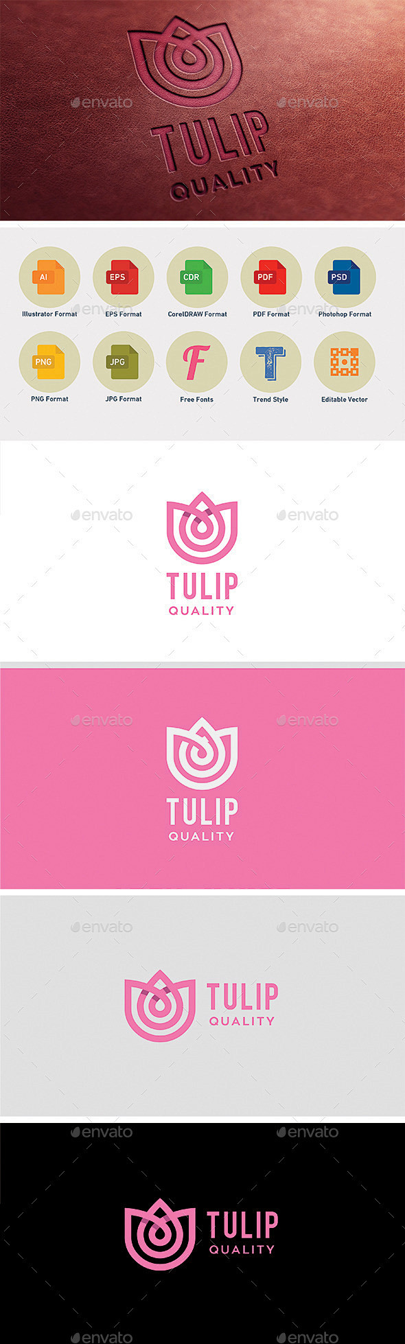 郁金香——抽象标志模板Tulip - A...