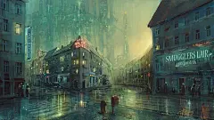 温暖治愈的日系pixiv场景绘画图片