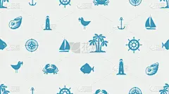 可爱的,海洋,组物体,背景,华丽的,帆,纺织品,壁纸,船,贝壳