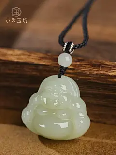 天然保真优选和田玉弥勒佛吊坠项链大肚佛晴水吊坠佛公无棉裂杂女-淘宝网