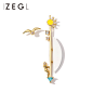 ZEGL设计师时尚不对称耳环耳钉女气质韩国个性创意简约百搭耳饰品-tmall.com天猫