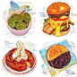 36组手帐风美食插画
画师：maomomiji ​​​​