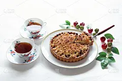 蛋糕,酥皮苹果点心,饮料,可爱的,请柬,贺卡,红茶,奶油蛋糕,食品,蛋糕铲