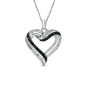 1/2 CT. T.W. Enhanced Black and White Diamond Heart Pendant in Sterling Silver - Zales