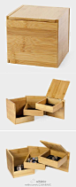 无用设计来自中国设计师Lawrence Chu的创意，Tuck创意储物箱，采用竹子为材质，看上去是方方正正的一个箱子，但是，当你从侧面打开它，就能给你变出三个隐藏起来的抽屉，适合用来分门别类地收纳一些东西。