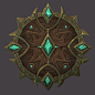 Shield of the Anglers, Maeve Broadbin : A quick straight ahead texture for practice!

"The shield is the one thing that stands between the  Angler and the terrors of the depths.   Though it seems putting glowing gems on the surface attracts more mons