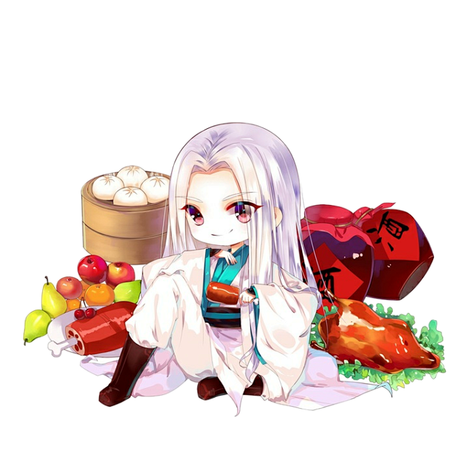 Q版古风人物png『皆』