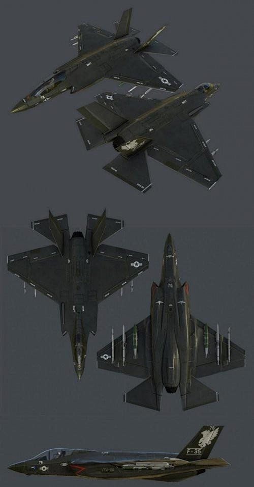 F35游戏风格战斗机飞机3D模型 （FB...