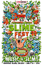 NICKELODEON x DXTR / Slime Fest 2018 : Illustration and design of the visual identitiy of Nickelodeon's Slime Fest 2018. A music festival for kids in Chicago June 9th and 10th. 