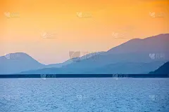 夕阳下群山的剪影。Liptov大海。斯洛伐克共和国的性质，欧洲