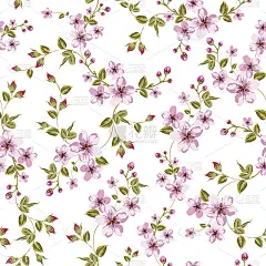 樱花无缝图案。