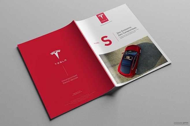 TESLA特斯拉汽车模型概念信息画册设计...