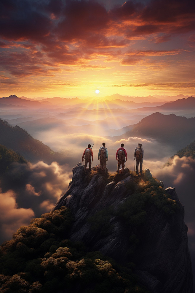 登山拼搏企业文化摄影图