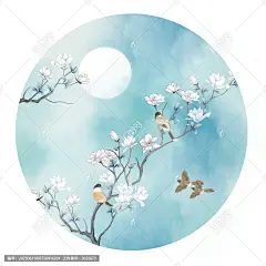 水彩玉兰花插画