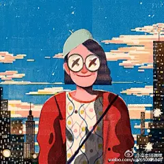 在纽约的Lisk Feng的插画，一直是我很喜欢的风格，#暖心插画##每日插画推荐# 刚开始发插画推荐是因为我记不住人名，希望通过多发插画师的名字能记住他们，就是希望如果当我也画出自己爱的插画的时候别人也能稍微留意到我哈哈哈哈，但是发了这个多条微博我也就记住了三个对不起你们的努力啊