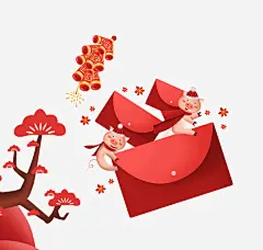 卡通迎新年贺新春海报背景高清素材 信封 卡通 海报背景 猪年 红色 贺新春 迎新年 平面广告 设计图片 免费下载