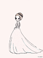#暖心插画# 每个女孩都有个婚纱梦，愿你嫁给自己最心爱的王子。来自花瓣插画师@夏se7en