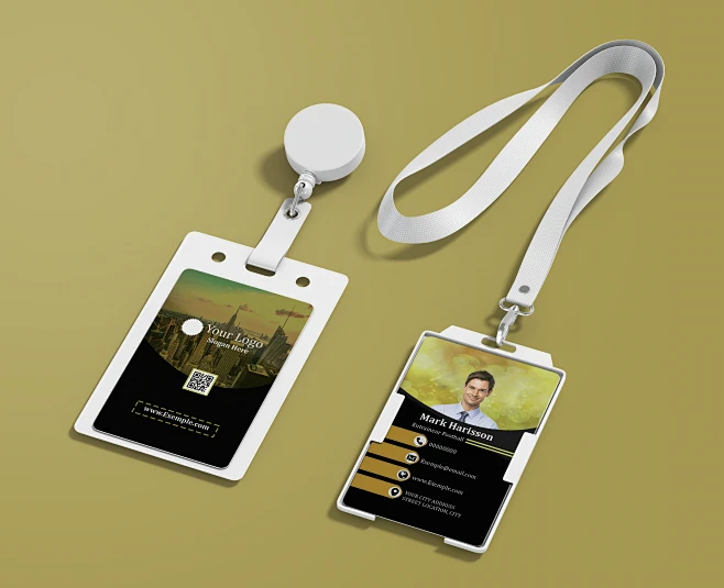 Company employee badge template-花瓣网