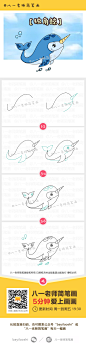 海洋生物简笔画 独角鲸