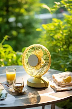 桌面风扇夏至设计背景图