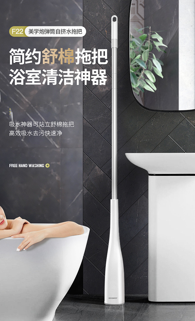 海绵拖把家用2021新款吸水胶棉头免手洗...