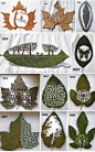 What?! This is so cool!  -  Lorenzo Duran - uses traditional paper cutting to carve designs into leaves