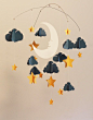 Paper Moon and Stars Mobile by HushHoneyCollective on Etsy: